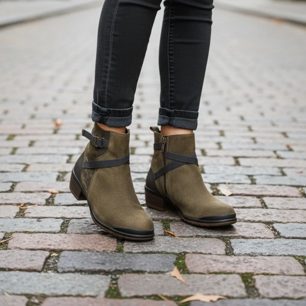 Keen Olive Green Ankle Boots woman’s size 8 (s199)